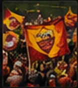 Tifosi e bandiere Roma